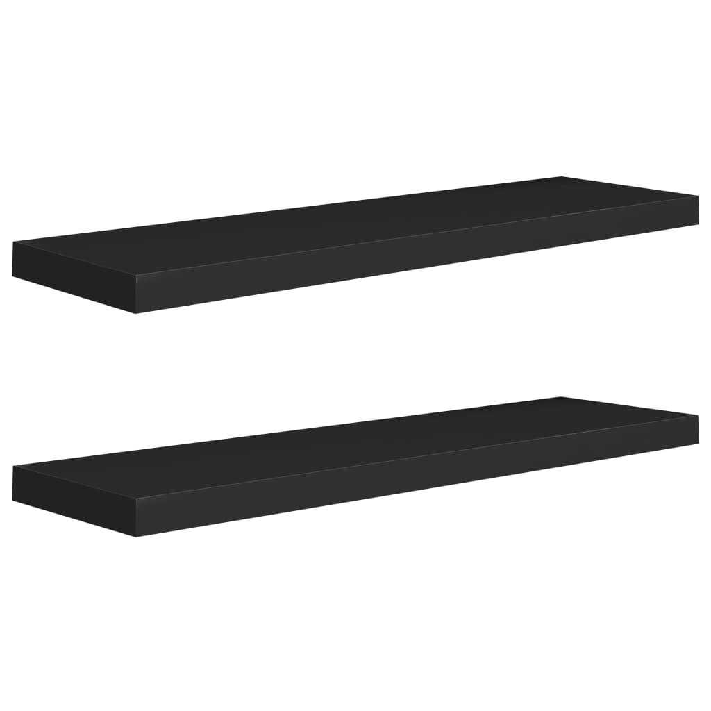 Étagères murales flottantes 2 pcs noir 90x23,5x3,8 cm MDF - XIOS
