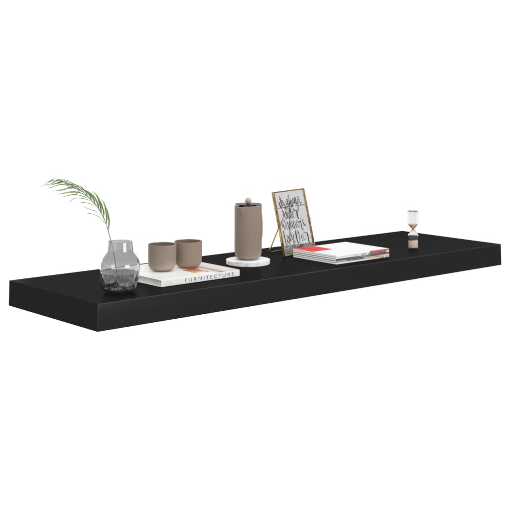 Étagères murales flottantes 4 pcs noir 90x23,5x3,8 cm MDF - XIOS