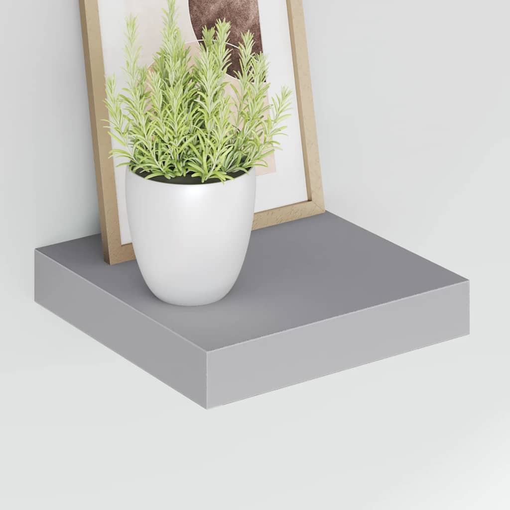 Étagère flottante murale gris 23x23,5x3,8 cm MDF - XIOS
