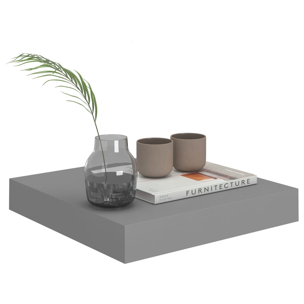 Étagères murales flottantes 4 pcs gris 23x23,5x3,8 cm MDF - XIOS