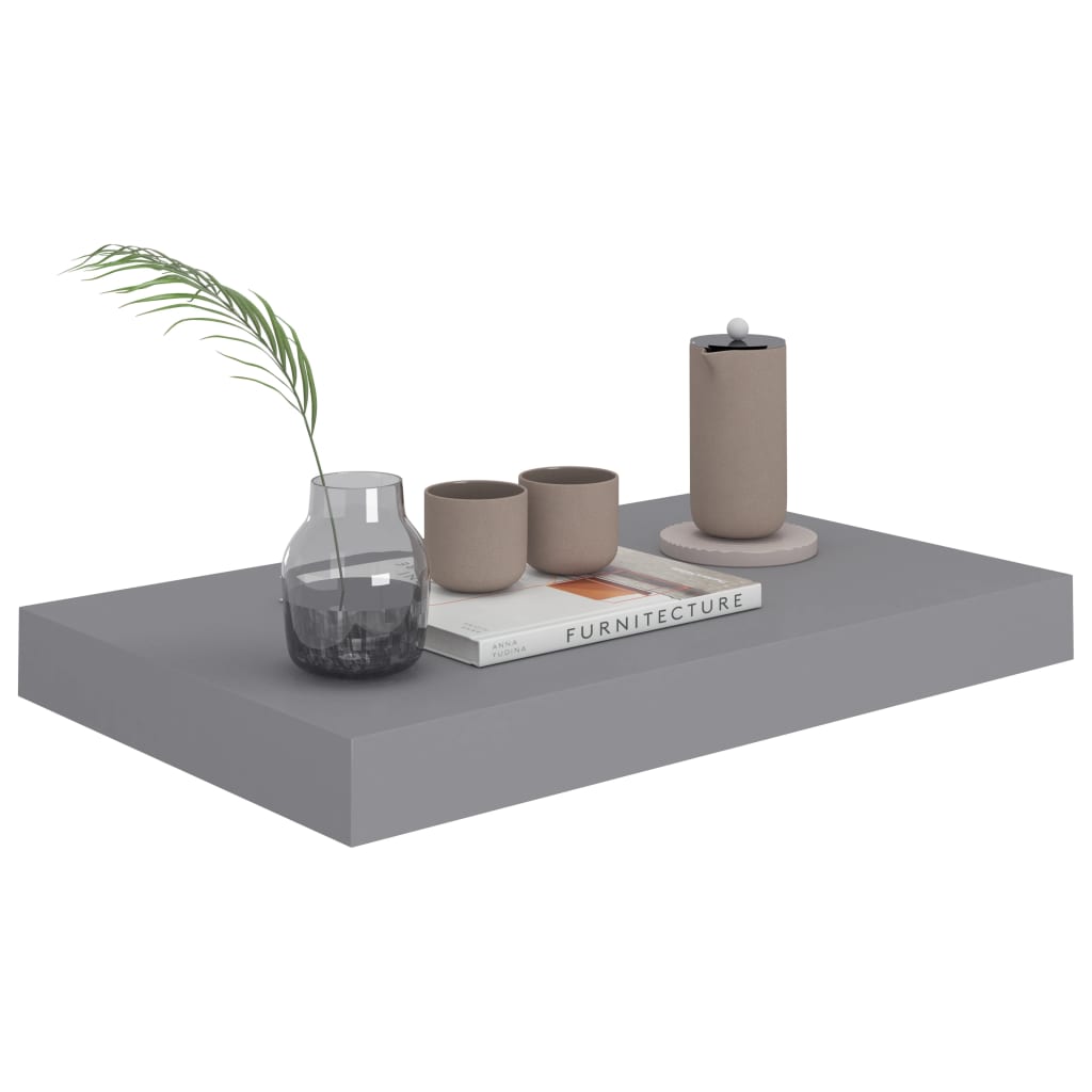Étagères murales flottantes 2 pcs Gris 40x23x3,8 cm MDF - XIOS