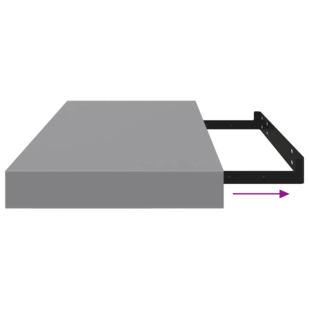 Étagères murales flottantes 4 pcs Gris 60x23,5x3,8 cm MDF - XIOS