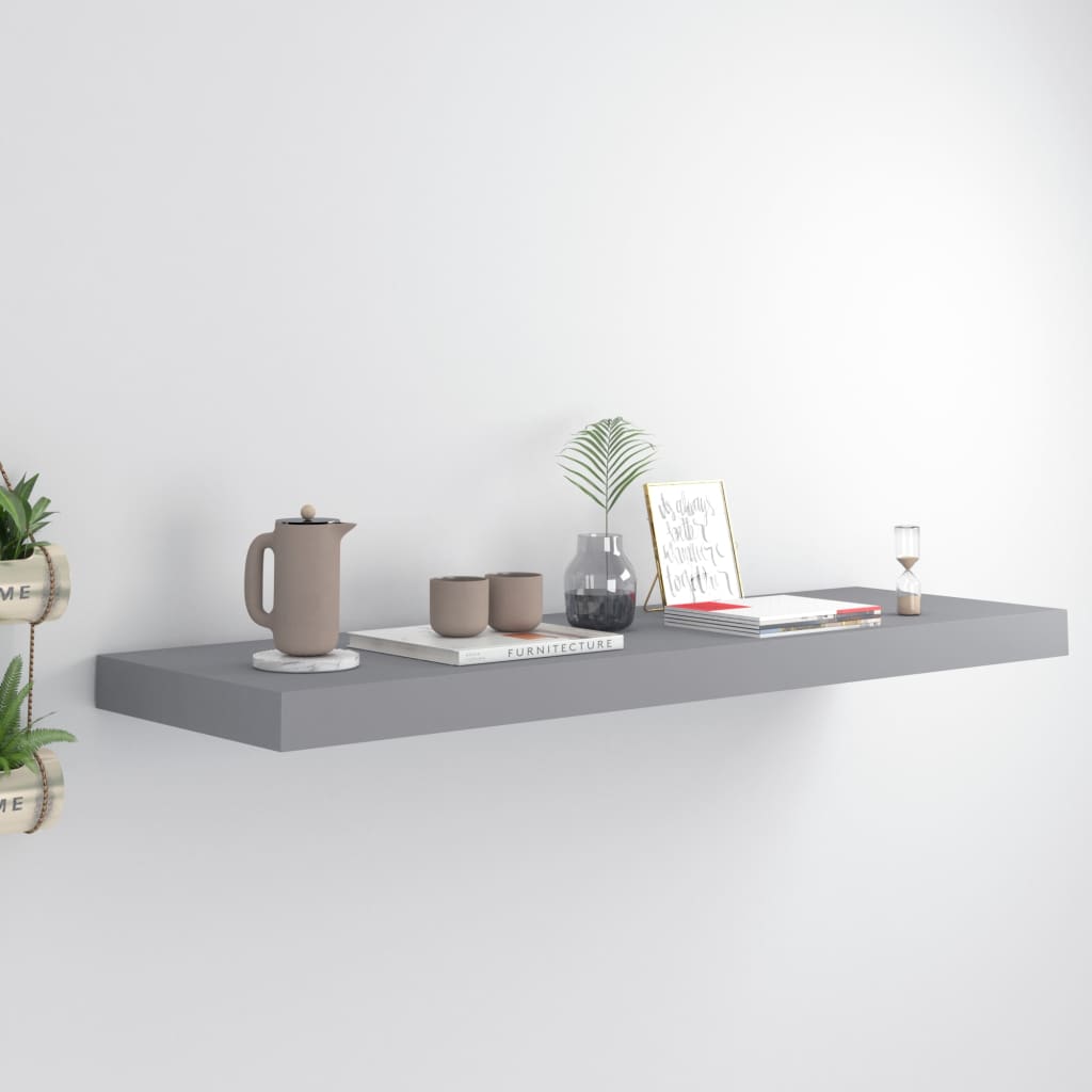 Étagère flottante murale gris 80x23,5x3,8 cm MDF - XIOS