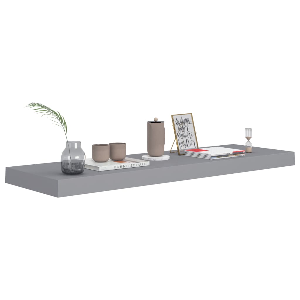 Étagères murales flottantes 2 pcs gris 80x23,5x3,8 cm MDF - XIOS