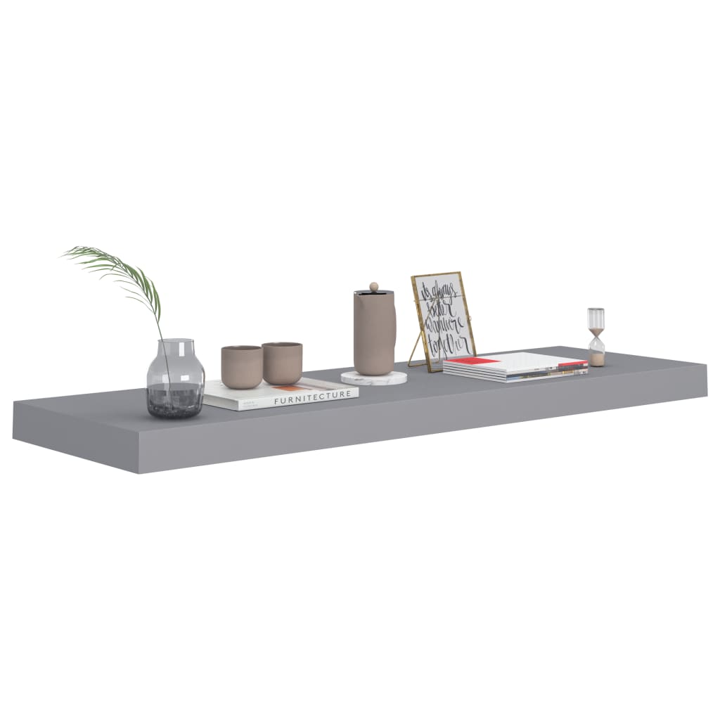 Étagères murales flottantes 4 pcs gris 80x23,5x3,8 cm MDF - XIOS