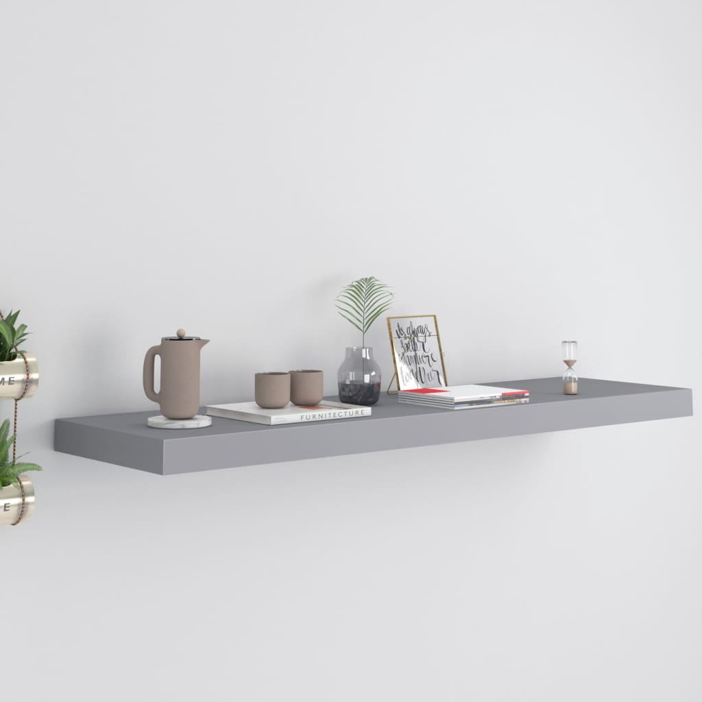 Étagère murale flottante gris 90x23,5x3,8 cm MDF - XIOS