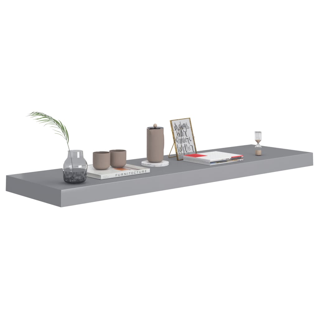 Étagères murales flottantes 2 pcs gris 90x23,5x3,8 cm MDF - XIOS