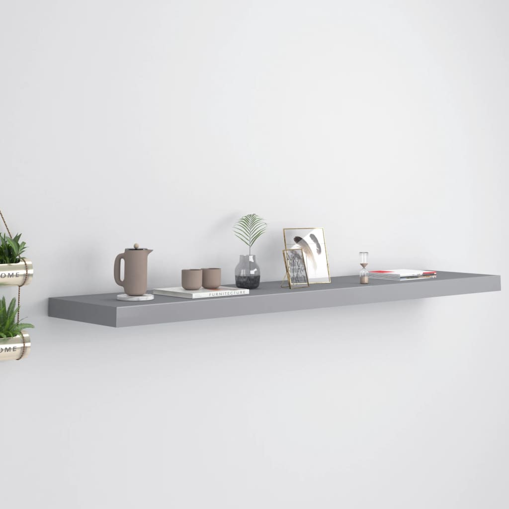 Étagère murale flottante gris 120x23,5x3,8 cm MDF Étagères murales & corniches vidaXL