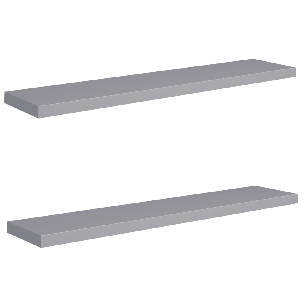 Étagères murales flottantes 2 pcs gris 120x23,5x3,8 cm MDF - XIOS