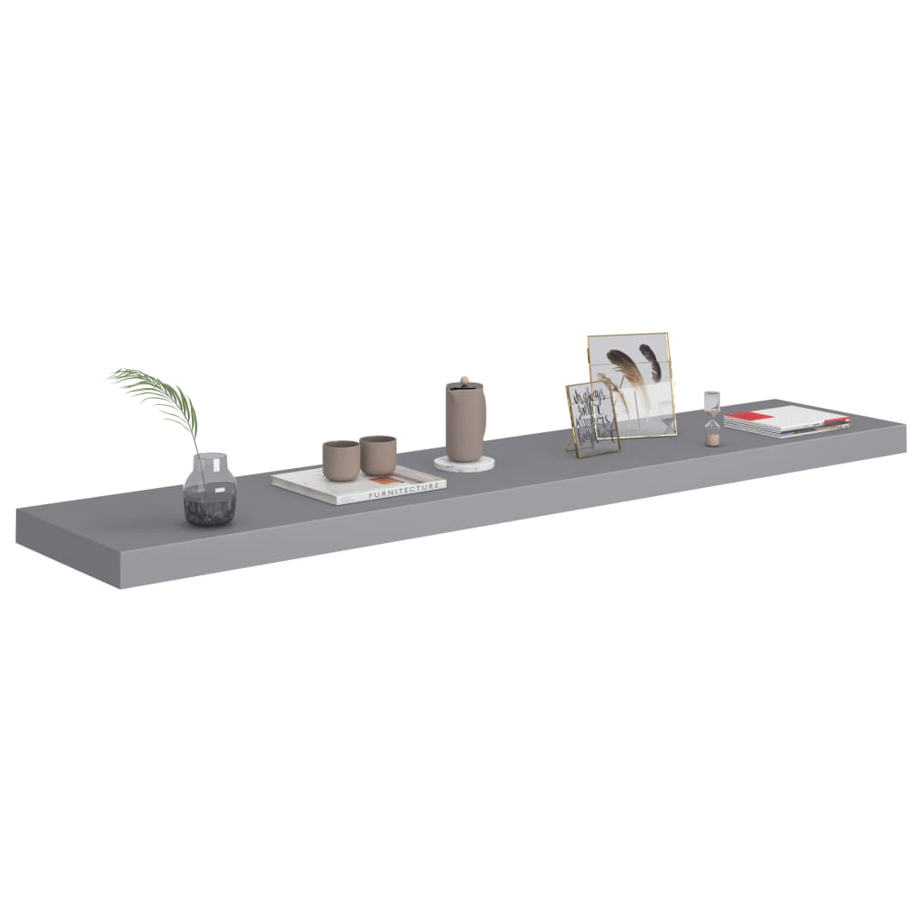 Étagères murales flottantes 2 pcs gris 120x23,5x3,8 cm MDF - XIOS