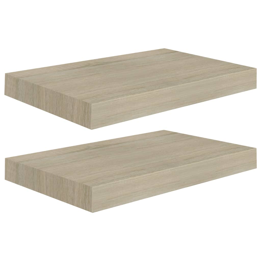 Étagères murales flottantes 2 pcs chêne 40x23x3,8 cm MDF - XIOS