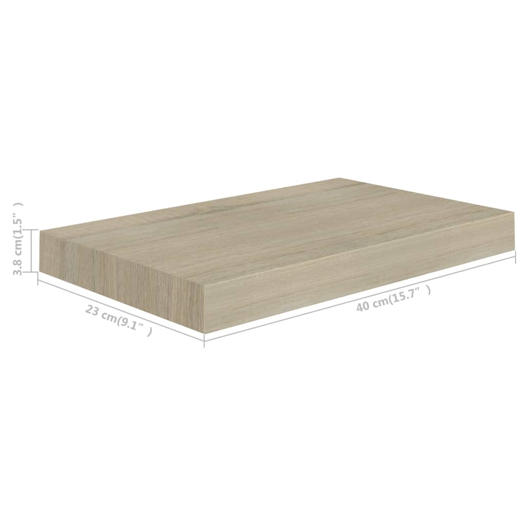Étagères murales flottantes 2 pcs chêne 40x23x3,8 cm MDF - XIOS