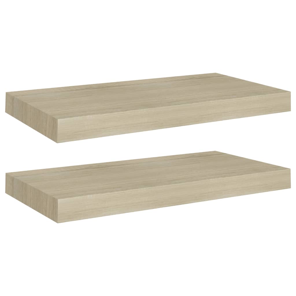 Étagères murales flottantes 2 pcs chêne 50x23x3,8 cm MDF - XIOS