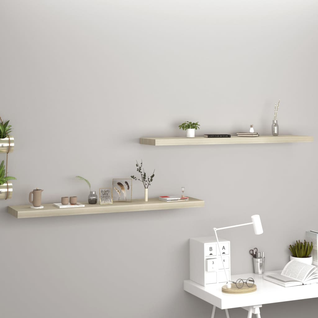 Étagères murales flottantes 2 pcs Chêne 120x23,5x3,8 cm MDF - XIOS