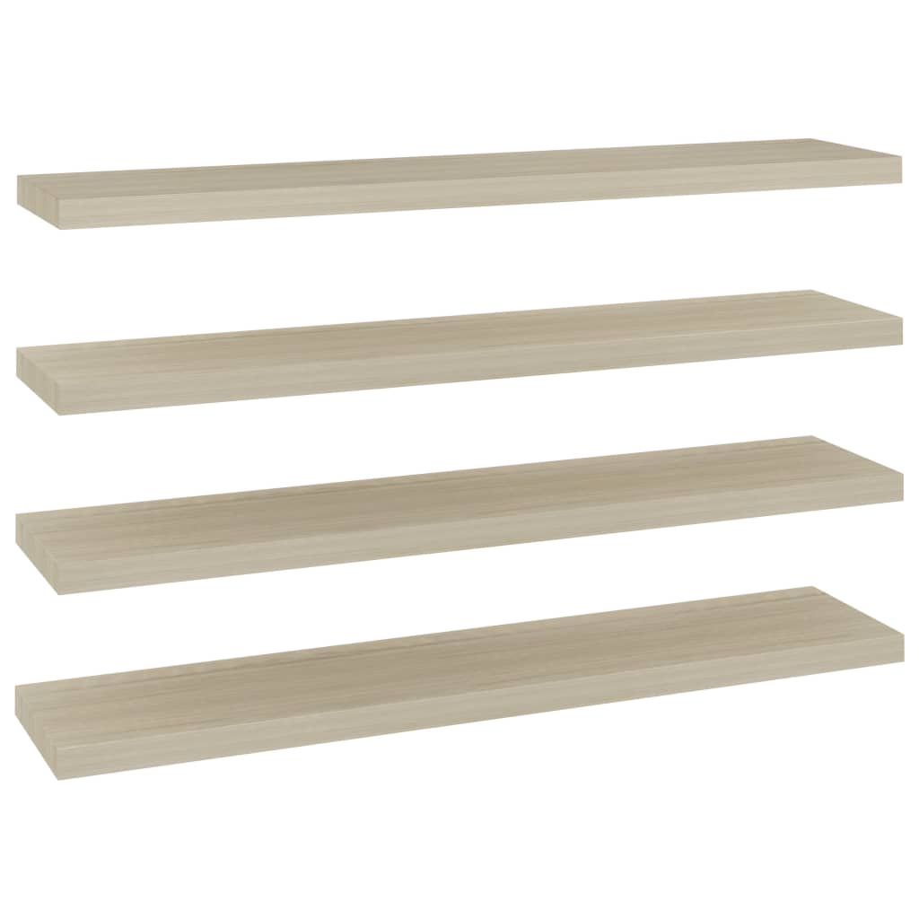 Étagères murales flottantes 4 pcs chêne 120x23,5x3,8 cm MDF - XIOS