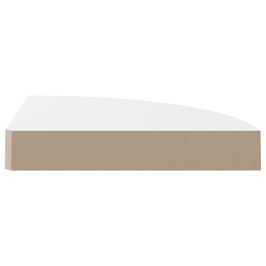 Étagères d'angle flottantes 2pcs blanc brillant 25x25x3,8cm MDF - XIOS