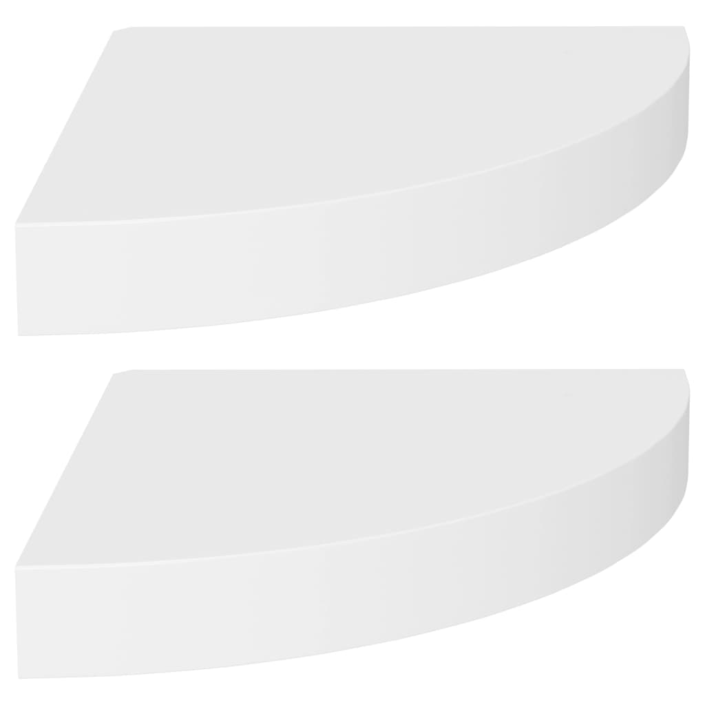 Étagères d'angle flottantes 2 pcs blanc 25x25x3,8 cm MDF - XIOS