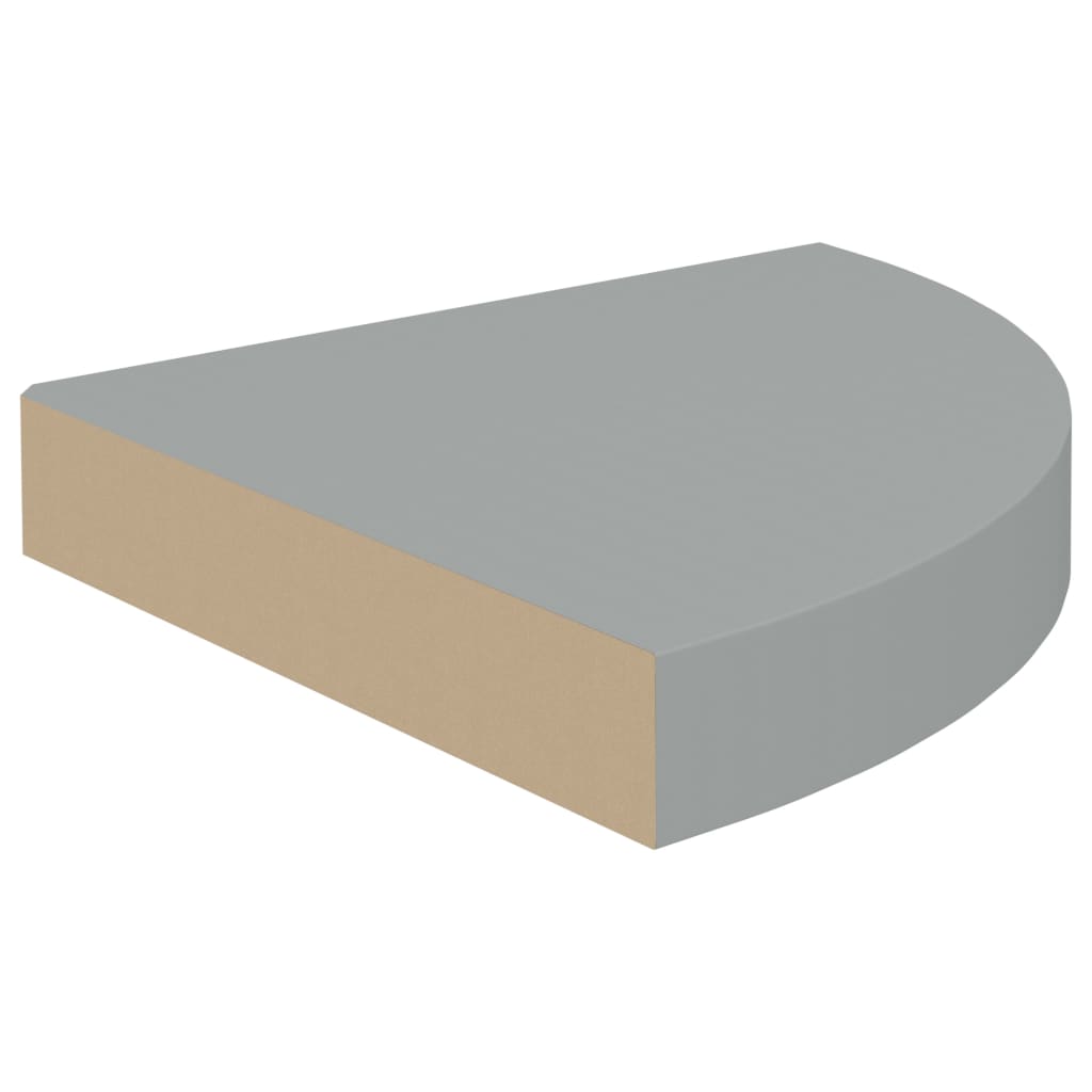 Étagères d'angle flottantes 2 pcs gris 25x25x3,8 cm MDF - XIOS