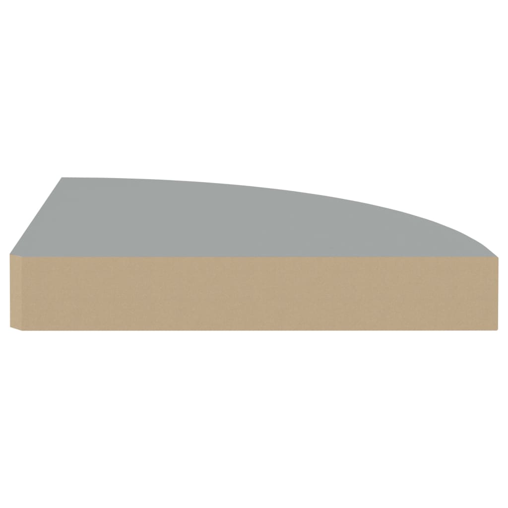 Étagères d'angle flottantes 2 pcs gris 25x25x3,8 cm MDF - XIOS