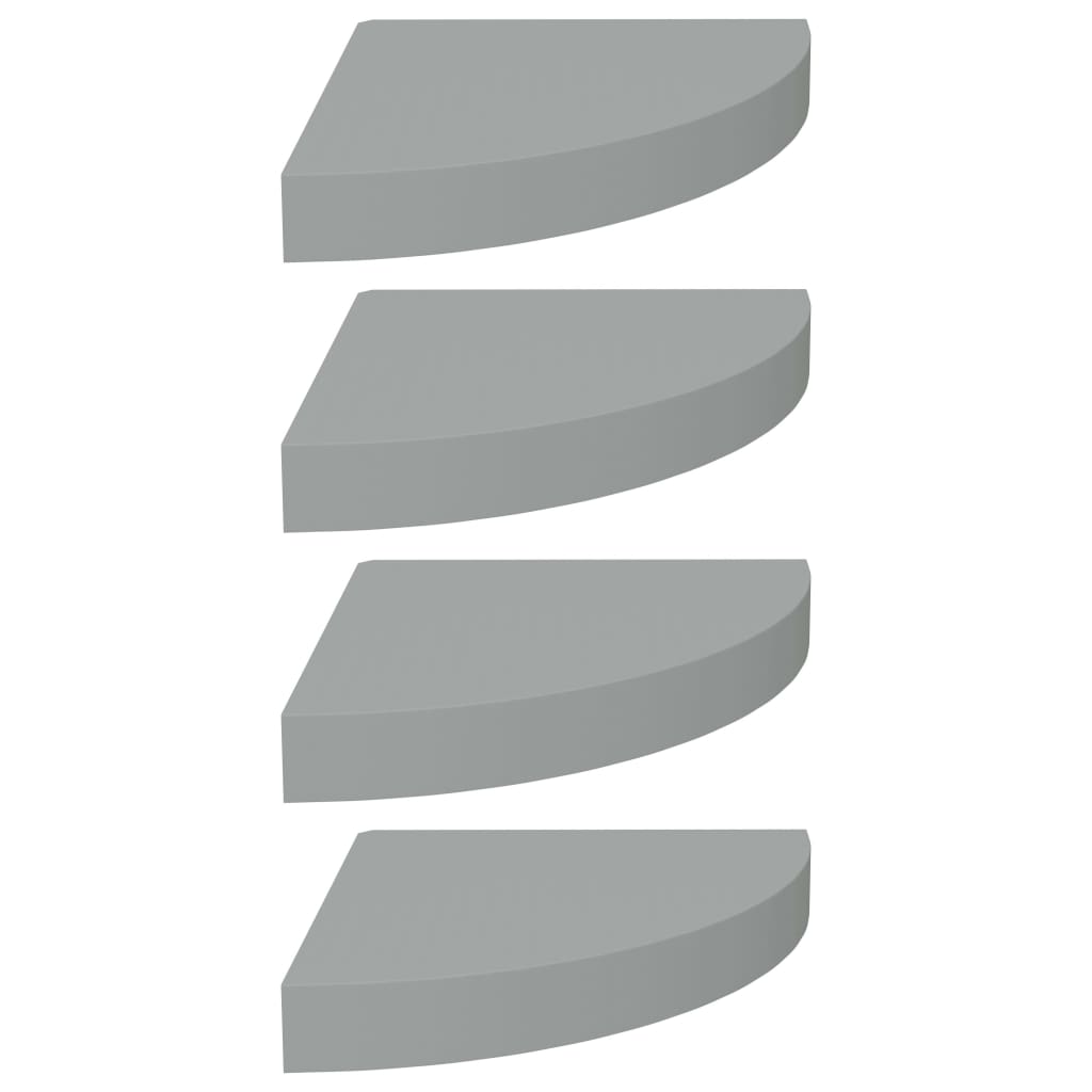 Étagères d'angle flottantes 4 pcs gris 25x25x3,8 cm MDF - XIOS