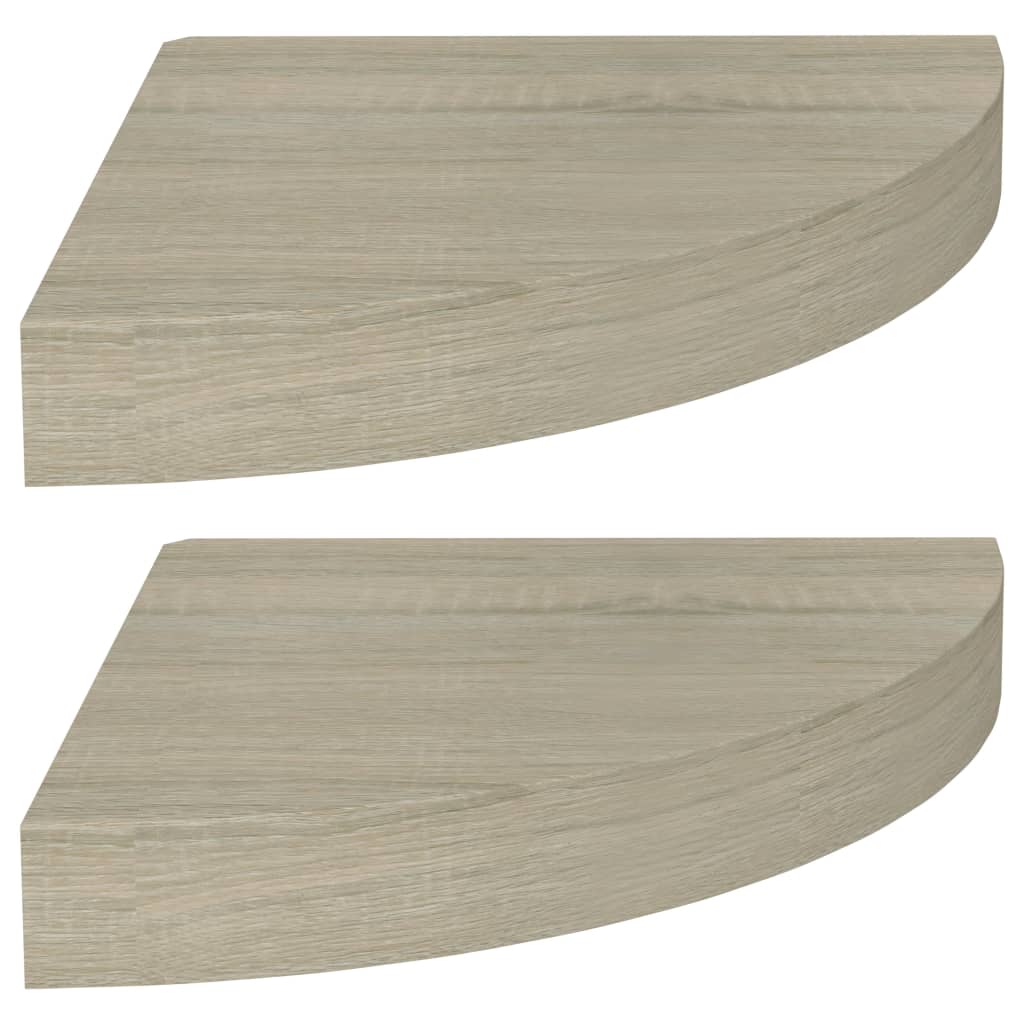 Étagères d'angle flottantes 2 pcs chêne 25x25x3,8 cm MDF - XIOS