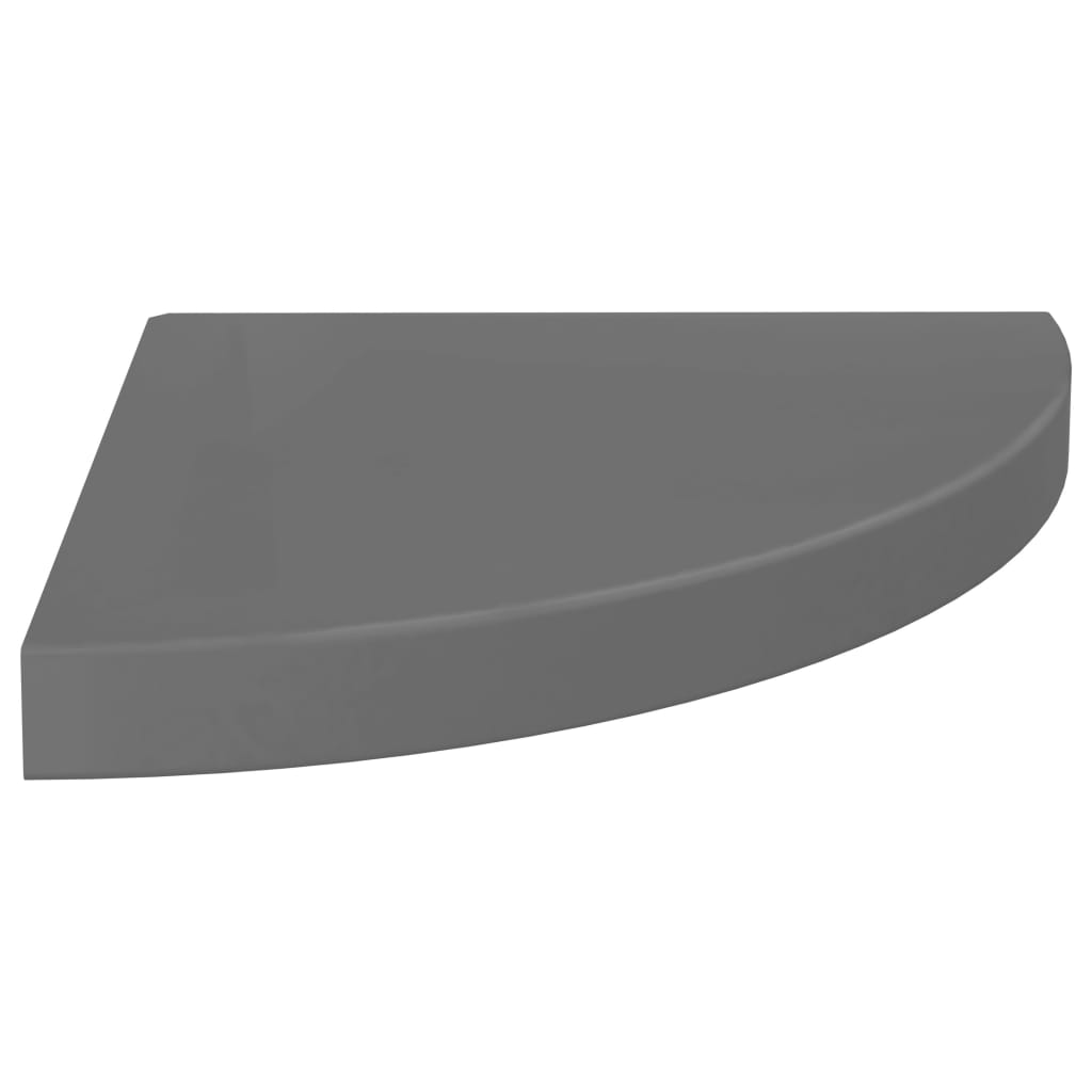 Étagères d'angle flottantes 4 pcs gris brillant 35x35x3,8cm MDF - XIOS