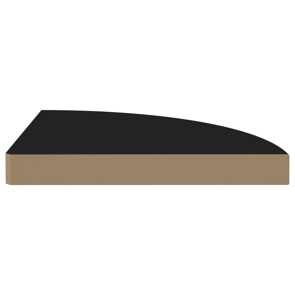 Étagères d'angle flottantes 2 pcs noir 35x35x3,8 cm MDF - XIOS