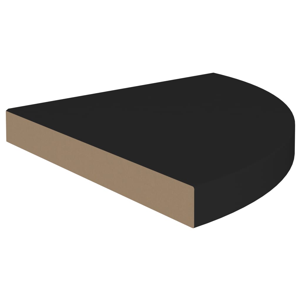 Étagères d'angle flottantes 4 pcs noir 35x35x3,8 cm MDF Étagères murales & corniches vidaXL