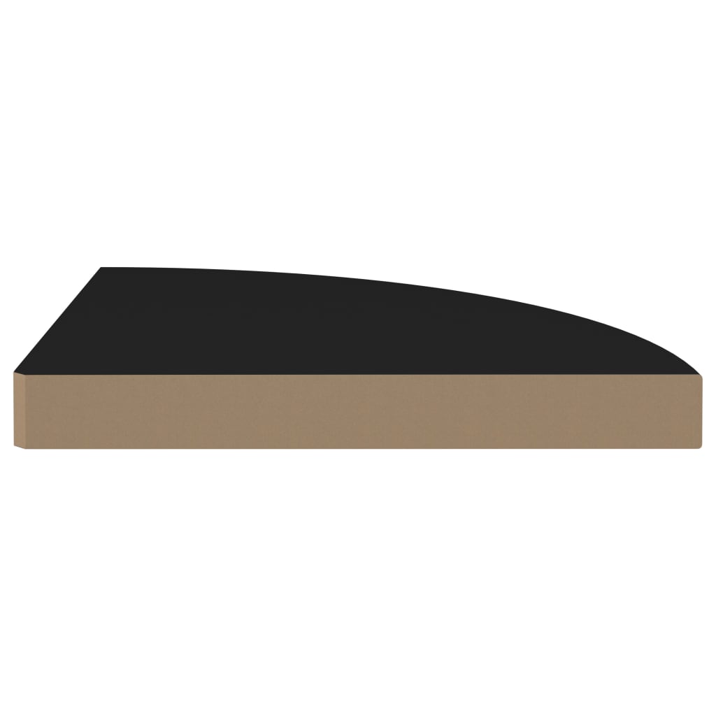 Étagères d'angle flottantes 4 pcs noir 35x35x3,8 cm MDF Étagères murales & corniches vidaXL