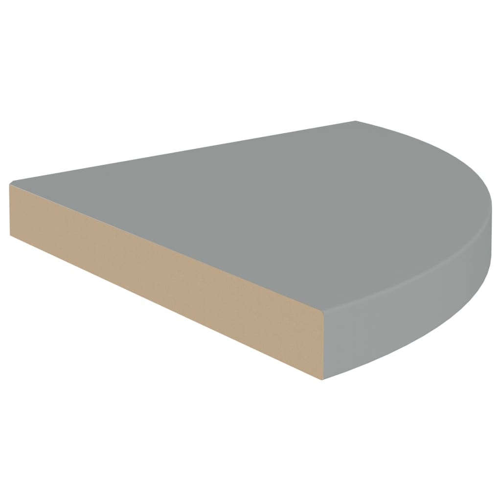 Étagères d'angle flottantes 4 pcs gris 35x35x3,8 cm MDF Étagères murales & corniches vidaXL