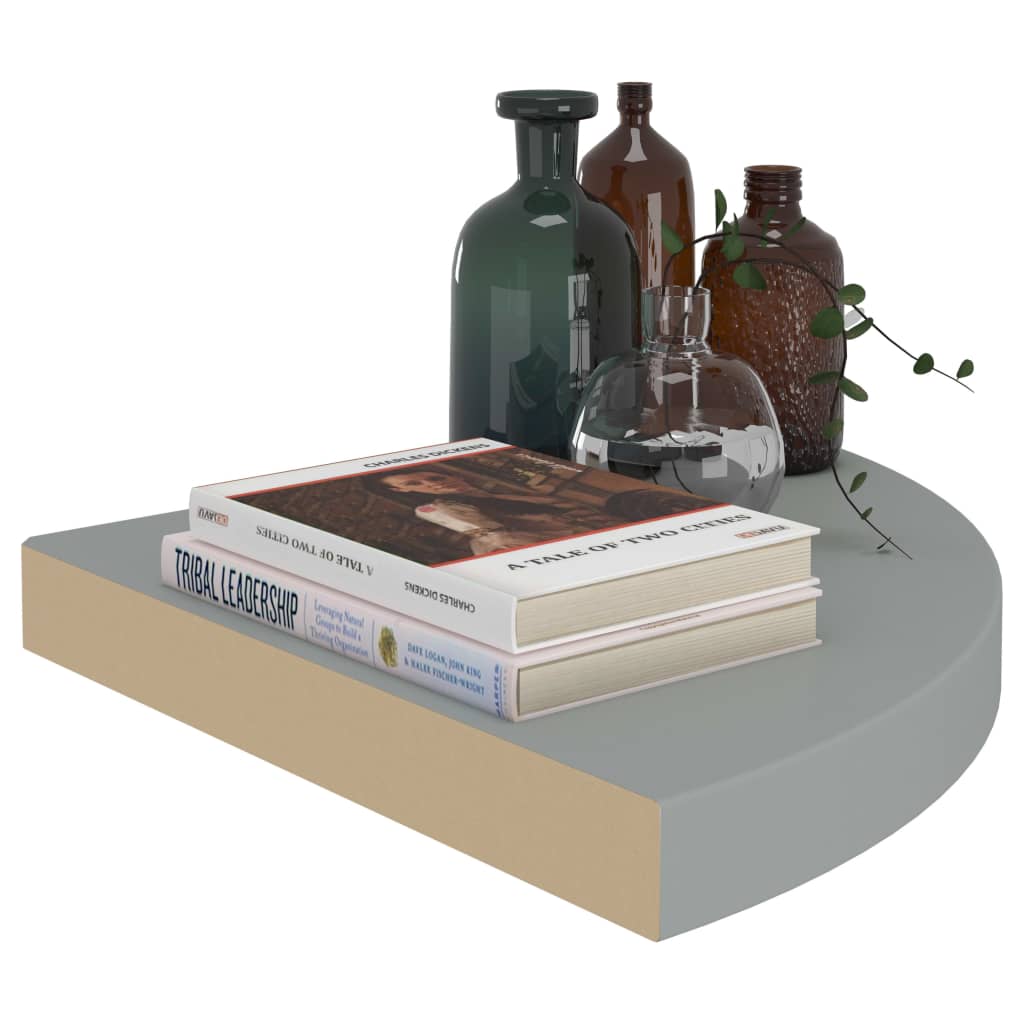 Étagères d'angle flottantes 4 pcs gris 35x35x3,8 cm MDF Étagères murales & corniches vidaXL