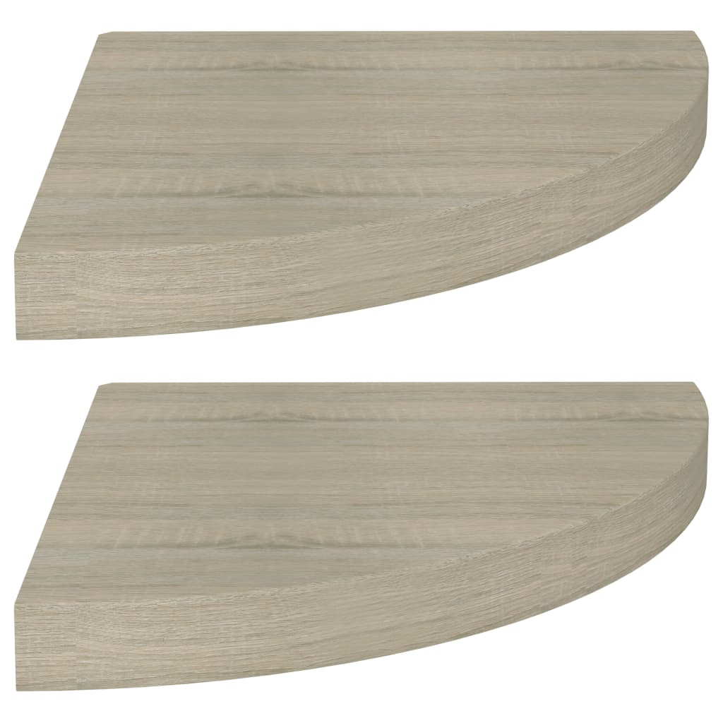 Étagères d'angle flottantes 2 pcs chêne 35x35x3,8 cm MDF - XIOS