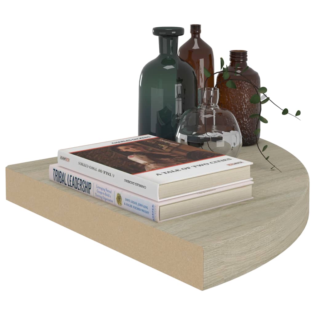 Étagères d'angle flottantes 2 pcs chêne 35x35x3,8 cm MDF - XIOS