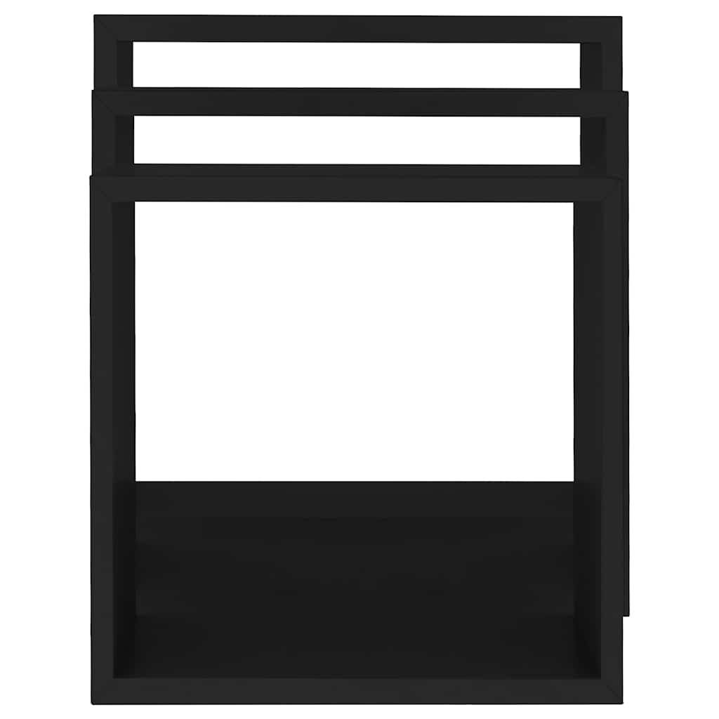 Étagères murales sous forme de cube 3 pcs Noir MDF - XIOS