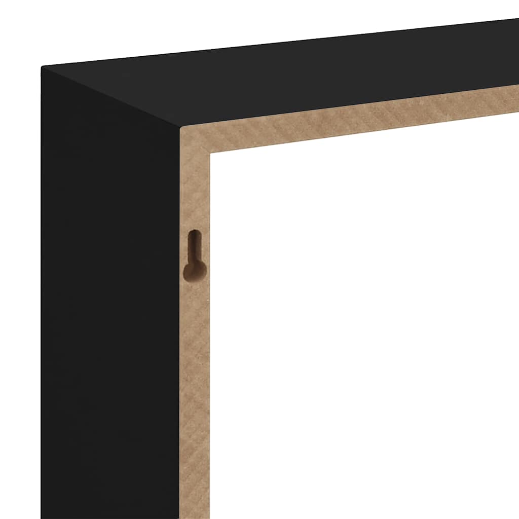 Étagères murales sous forme de cube 3 pcs Noir MDF - XIOS