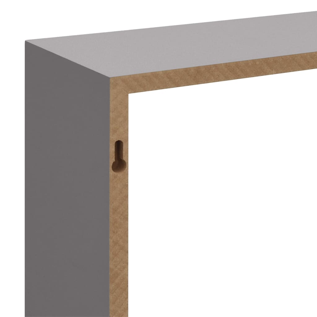 Étagères murales sous forme de cube 3 pcs Gris MDF - XIOS