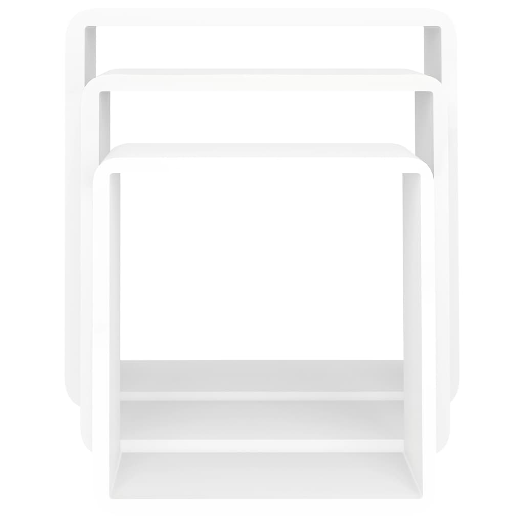Étagères murales sous forme de cube 3 pcs Blanc MDF - XIOS