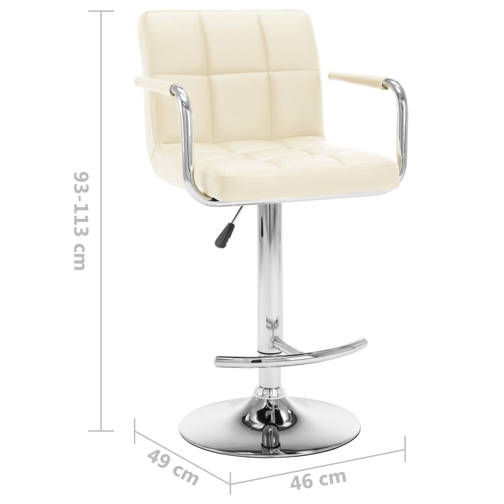 Tabourets de bar lot de 2 crème similicuir - XIOS