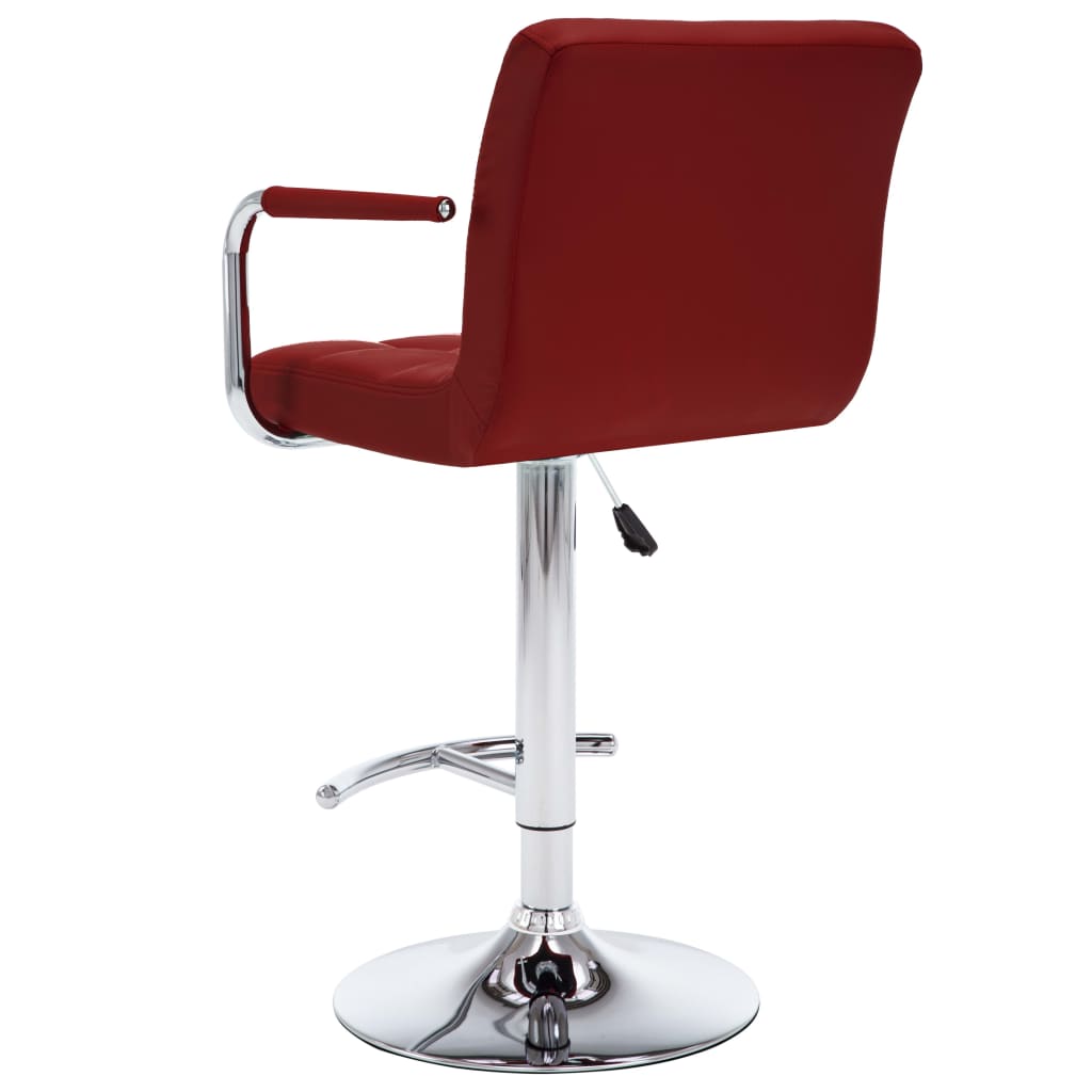 Tabourets de bar lot de 2 rouge bordeaux similicuir - XIOS
