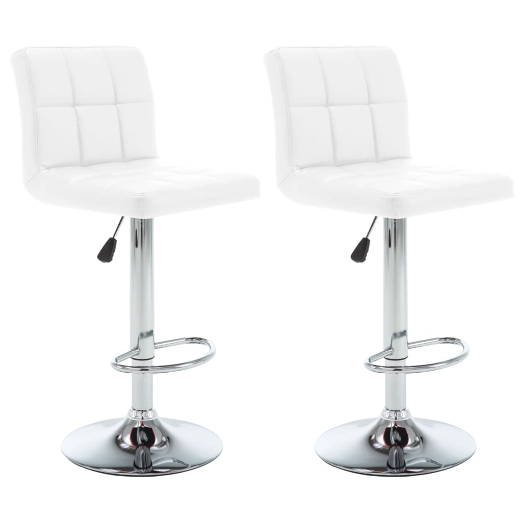 Tabourets de bar lot de 2 blanc similicuir - XIOS