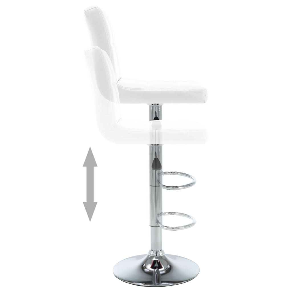 Tabourets de bar lot de 2 blanc similicuir - XIOS