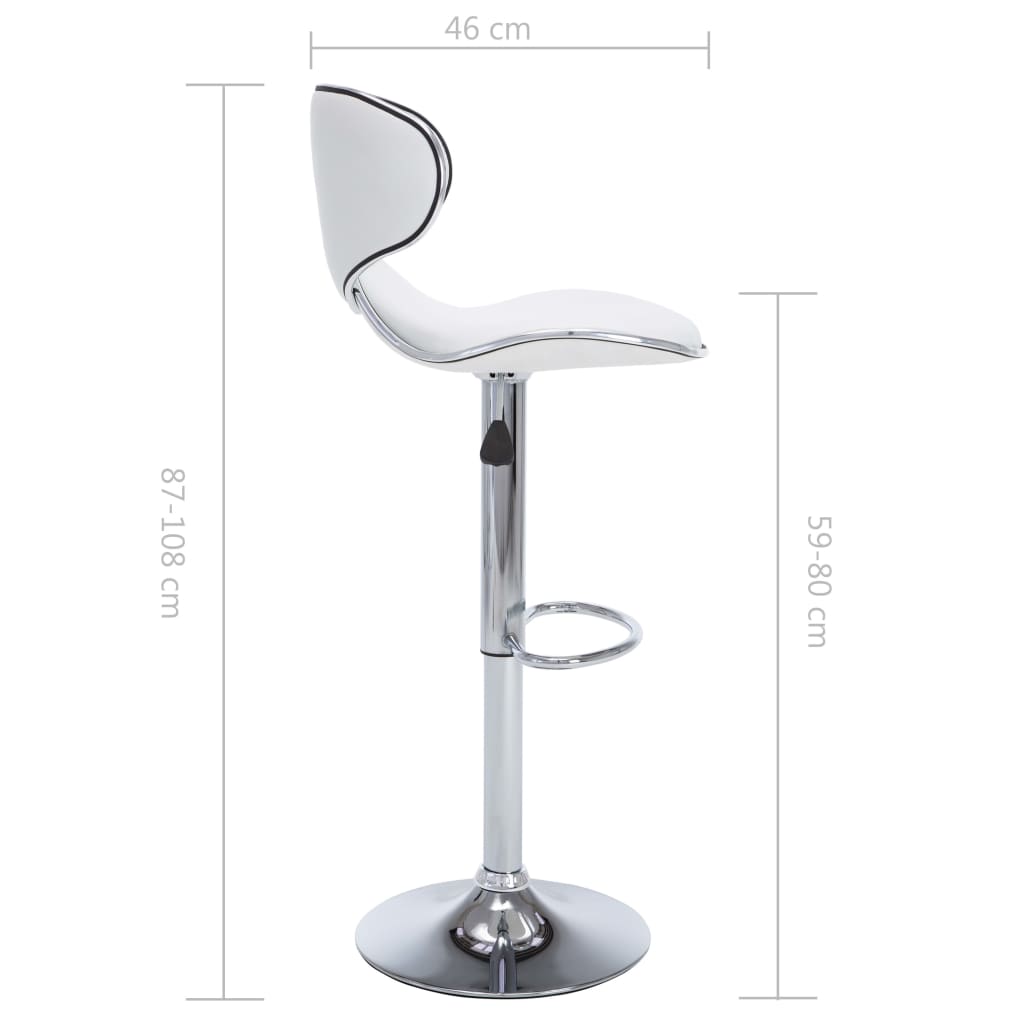 Tabourets de bar 2 pcs blanc similicuir - XIOS