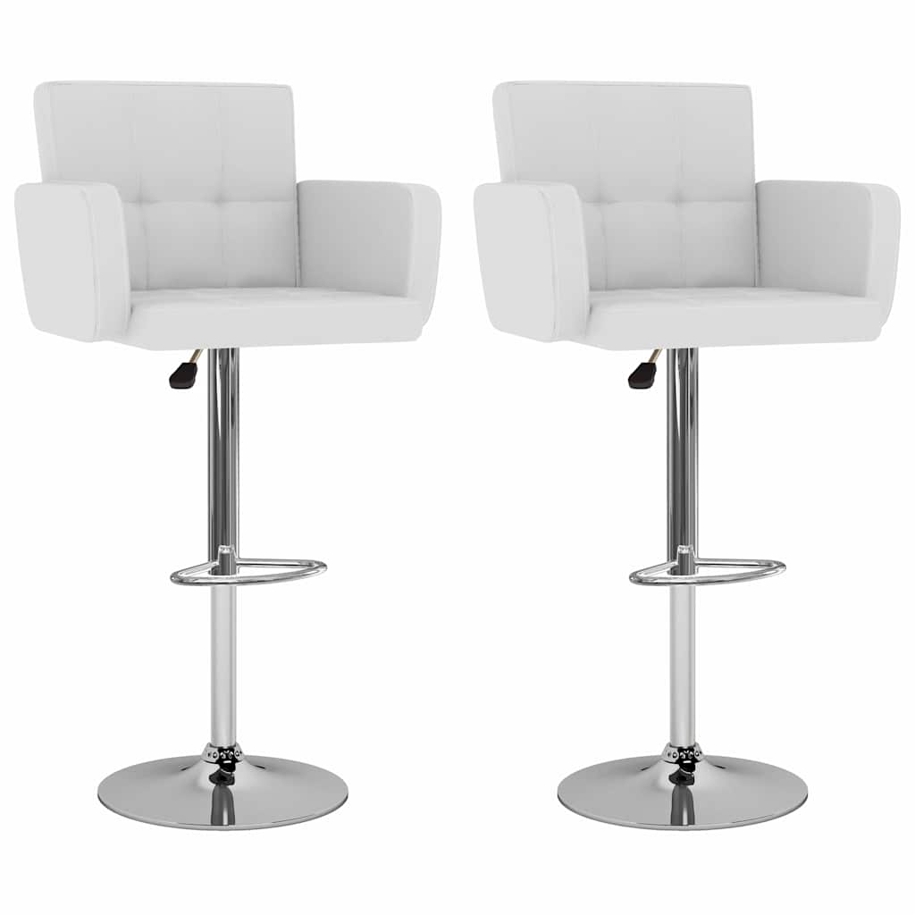 Tabourets de bar lot de 2 blanc similicuir - XIOS