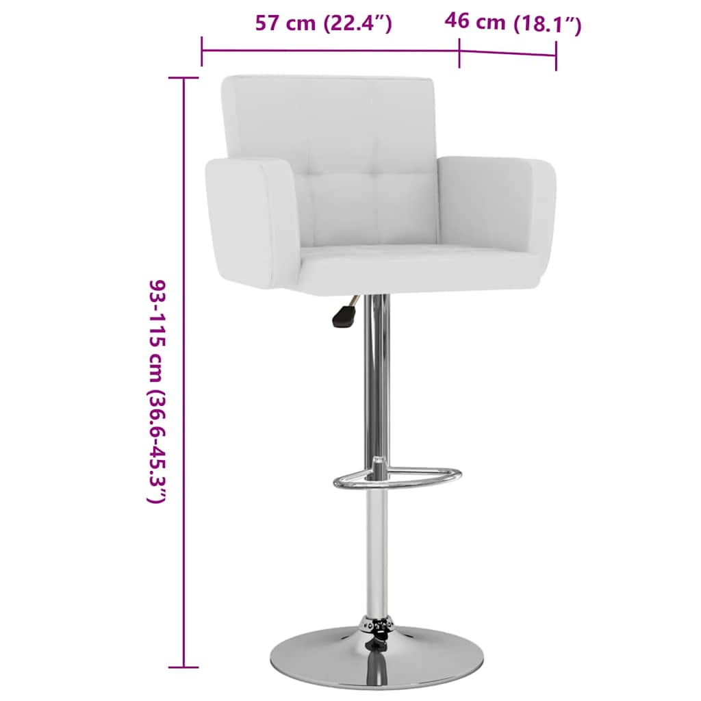 Tabourets de bar lot de 2 blanc similicuir - XIOS