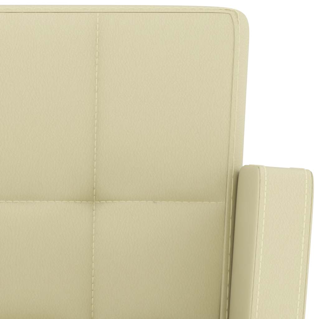 Tabourets de bar lot de 2 crème similicuir - XIOS