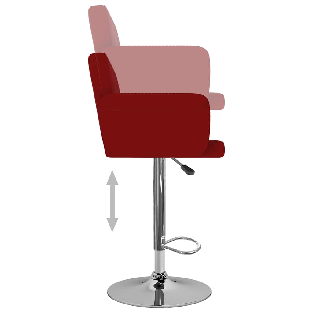 Tabourets de bar lot de 2 rouge bordeaux similicuir - XIOS