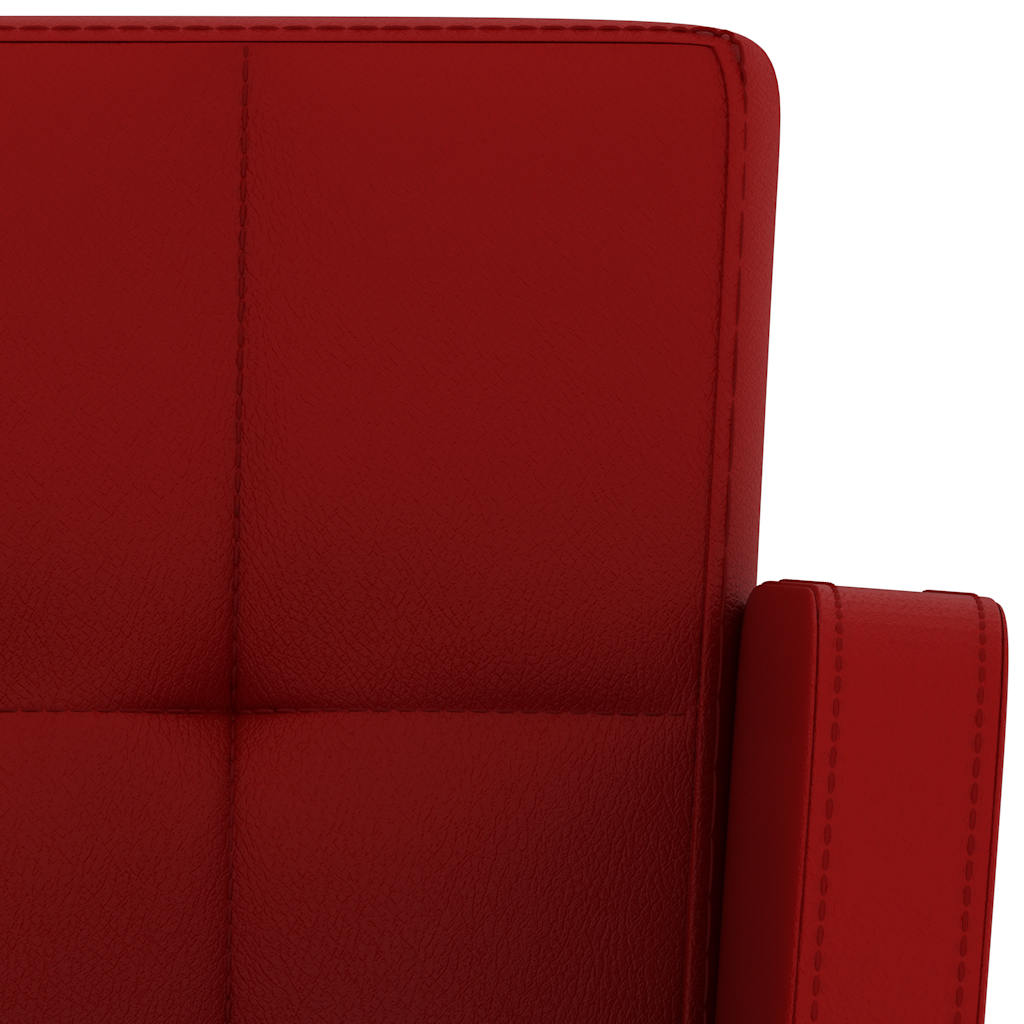 Tabourets de bar lot de 2 rouge bordeaux similicuir - XIOS