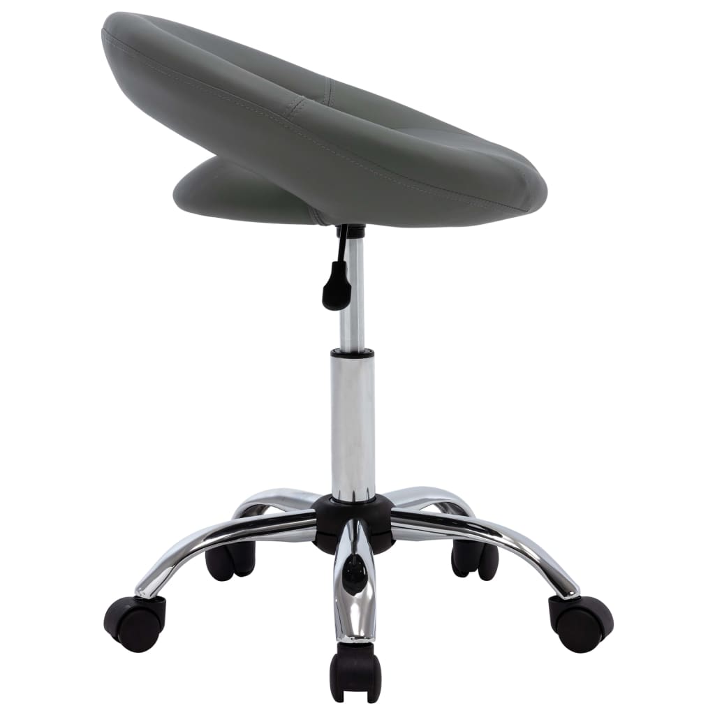 Chaise de travail roulante Gris Similicuir - XIOS