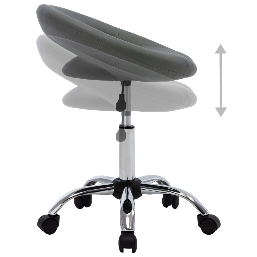 Chaise de travail roulante Gris Similicuir - XIOS