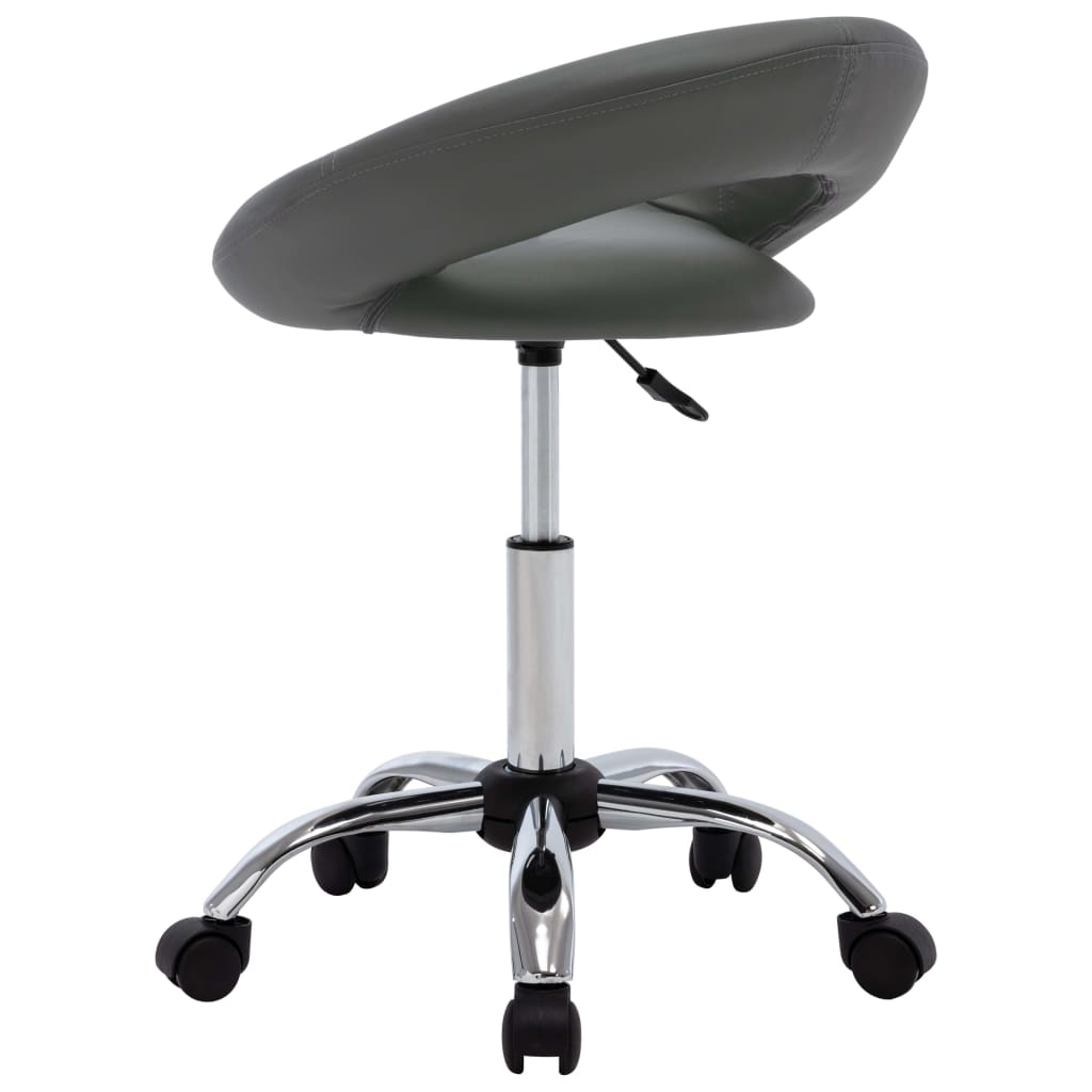 Chaise de travail roulante Gris Similicuir - XIOS